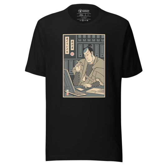 Samurai Accountant Japanese Ukiyo-e Unisex T-Shirt - Samurai Original