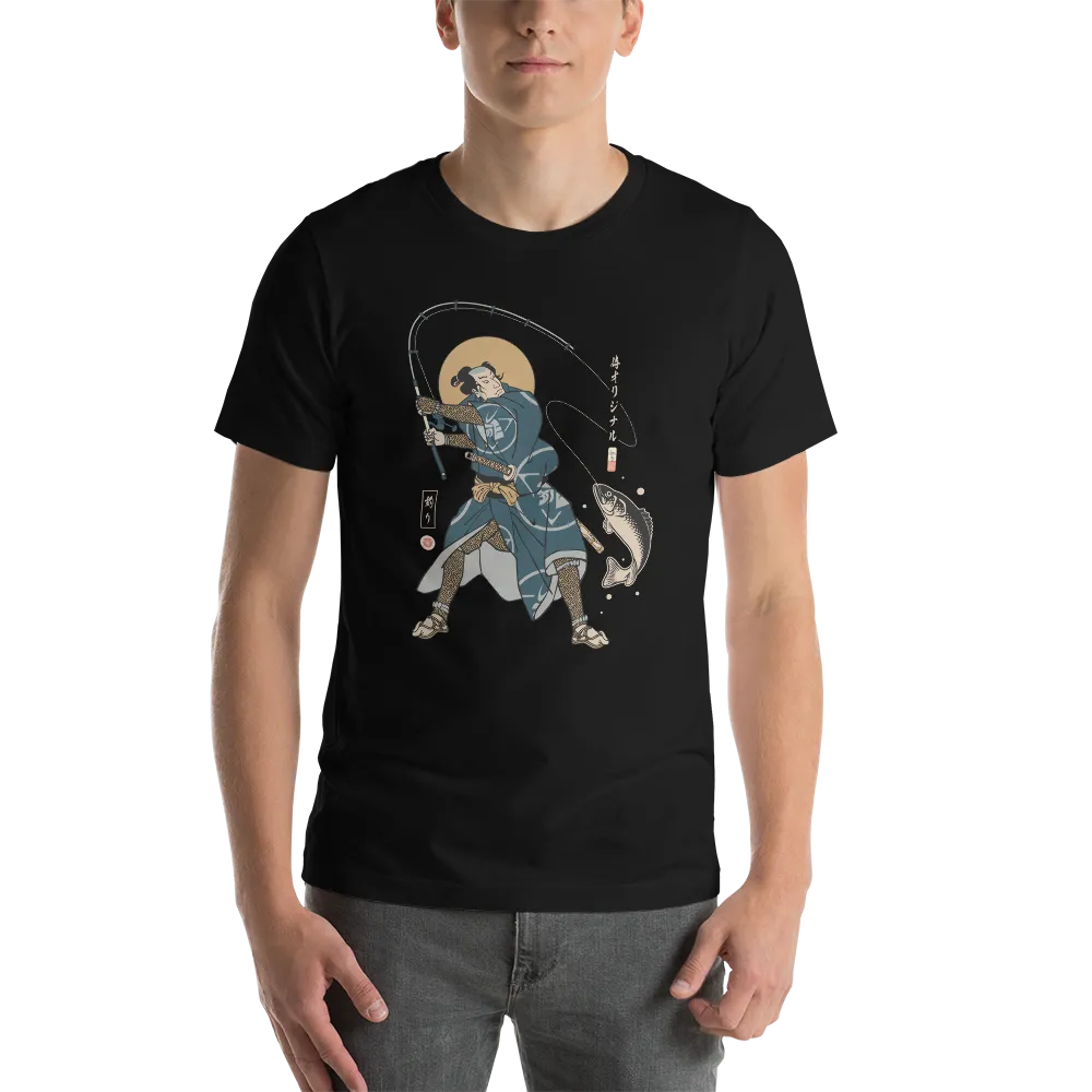 Samurai Fishing 4 Ukiyo-e Unisex T-Shirt - Samurai Original