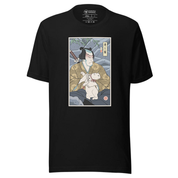 Samurai & Cat Funny Japanese Ukiyo-e Unisex T-Shirt - Samurai Original