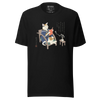 Cat Reading Book Japanese Ukiyo-e Unisex T-shirt - Black / S