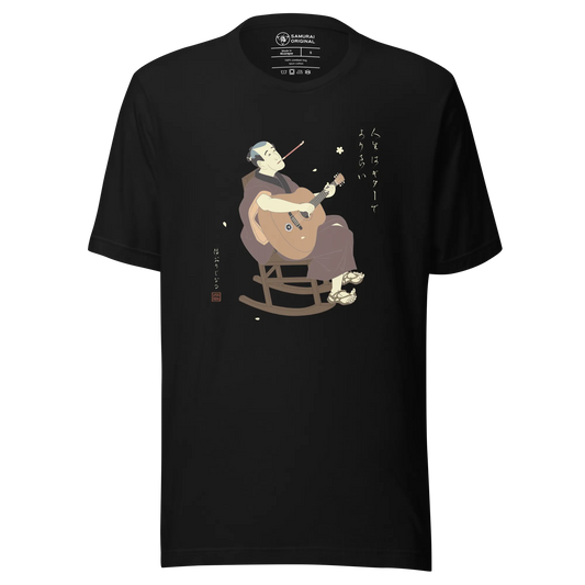 Samurai Play Guitar Japanese Ukiyo-e Unisex t-shirt 4