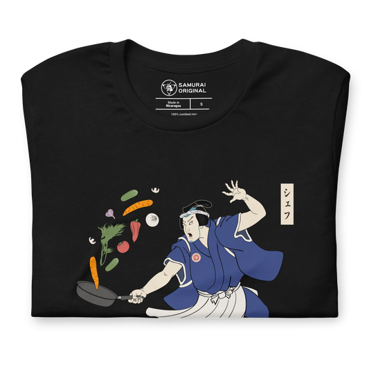 Samurai Chef Japanese Ukiyo-e Unisex T-shirt 4 - Samurai Original