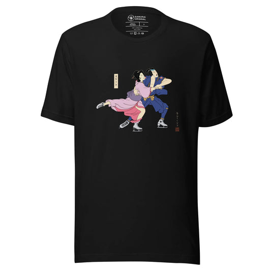 Samurai & Geisha Figure Skating Japanese Ukiyo-e Unisex t-shirt - Samurai Original