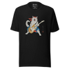 Cat Playing Guitar Japanese Ukiyo-e Unisex t-shirt - Black / S