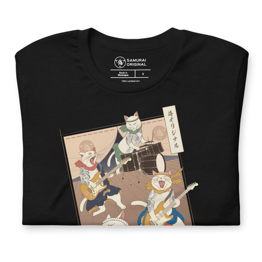 Cat Band Music Japan Ukiyo-e Unisex T-shirt -