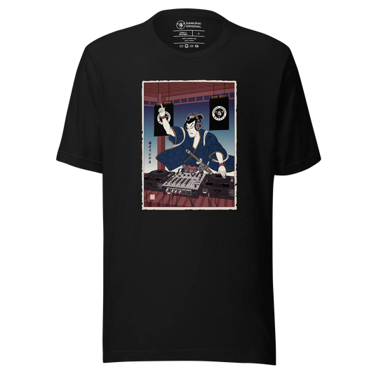 Samurai DJ Music Ukiyo-e Unisex T-shirt 7