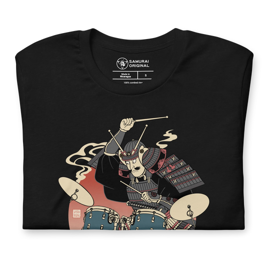 Samurai Drummer Japamese Ukiyo-e Unisex T-shirt 7