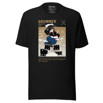 Samurai Drummer Japanese Ukiyo-e Unisex T-shirt 8