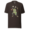 Halloween Samurai Skeleton Juggling Japanese Ukiyo-e Unisex T-shirt - Brown / S