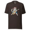 Cat Playing Guitar Japanese Ukiyo-e Unisex t-shirt - Brown / S