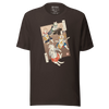 Cat Band Music Japan Ukiyo-e Unisex T-shirt - Brown / S