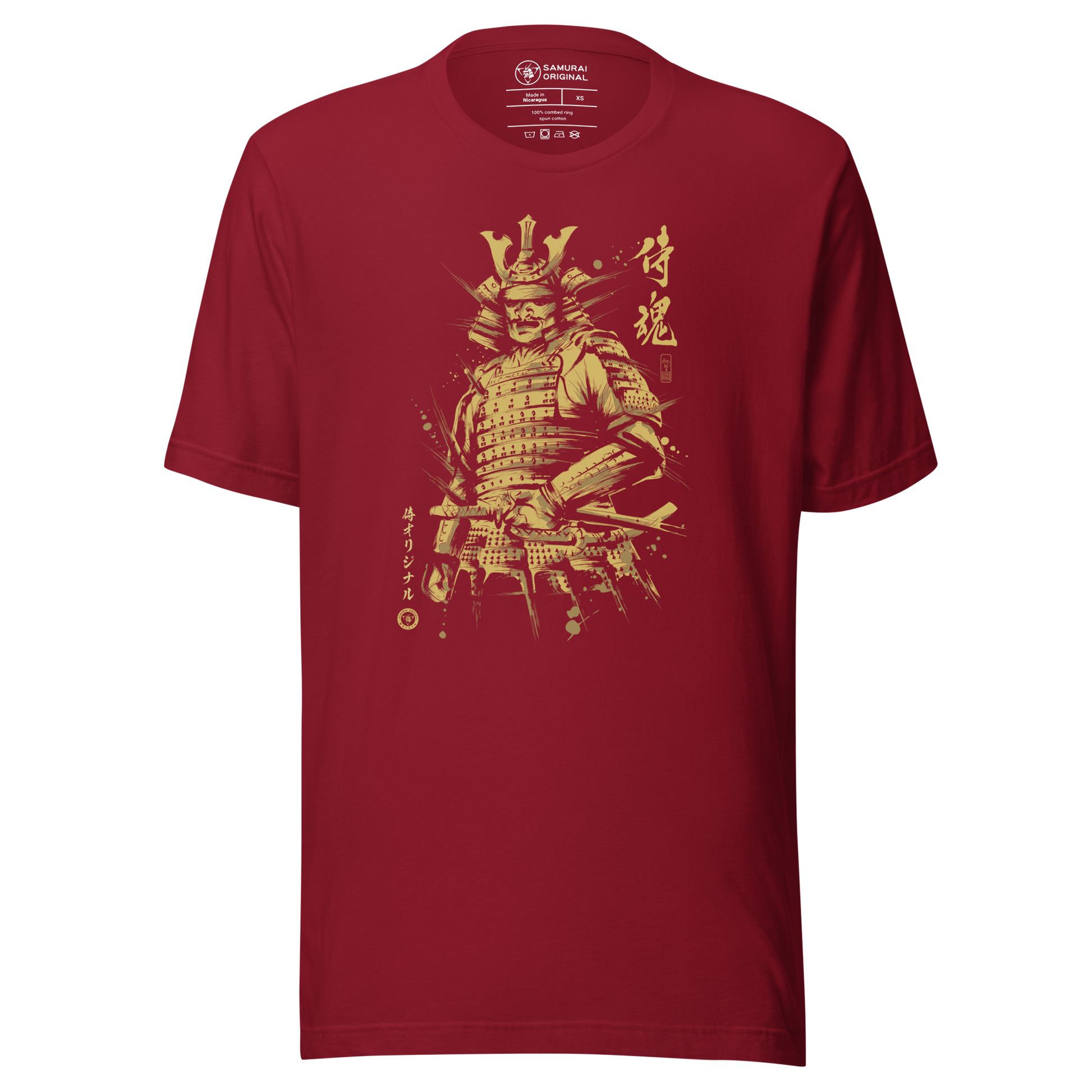 Samurai Sumi-e Japanese Ink Painting Unisex T-Shirt - Cardinal / XS