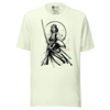 Female Samurai Sumi-e Japanese Ink Unisex T-shirt - Citron / S