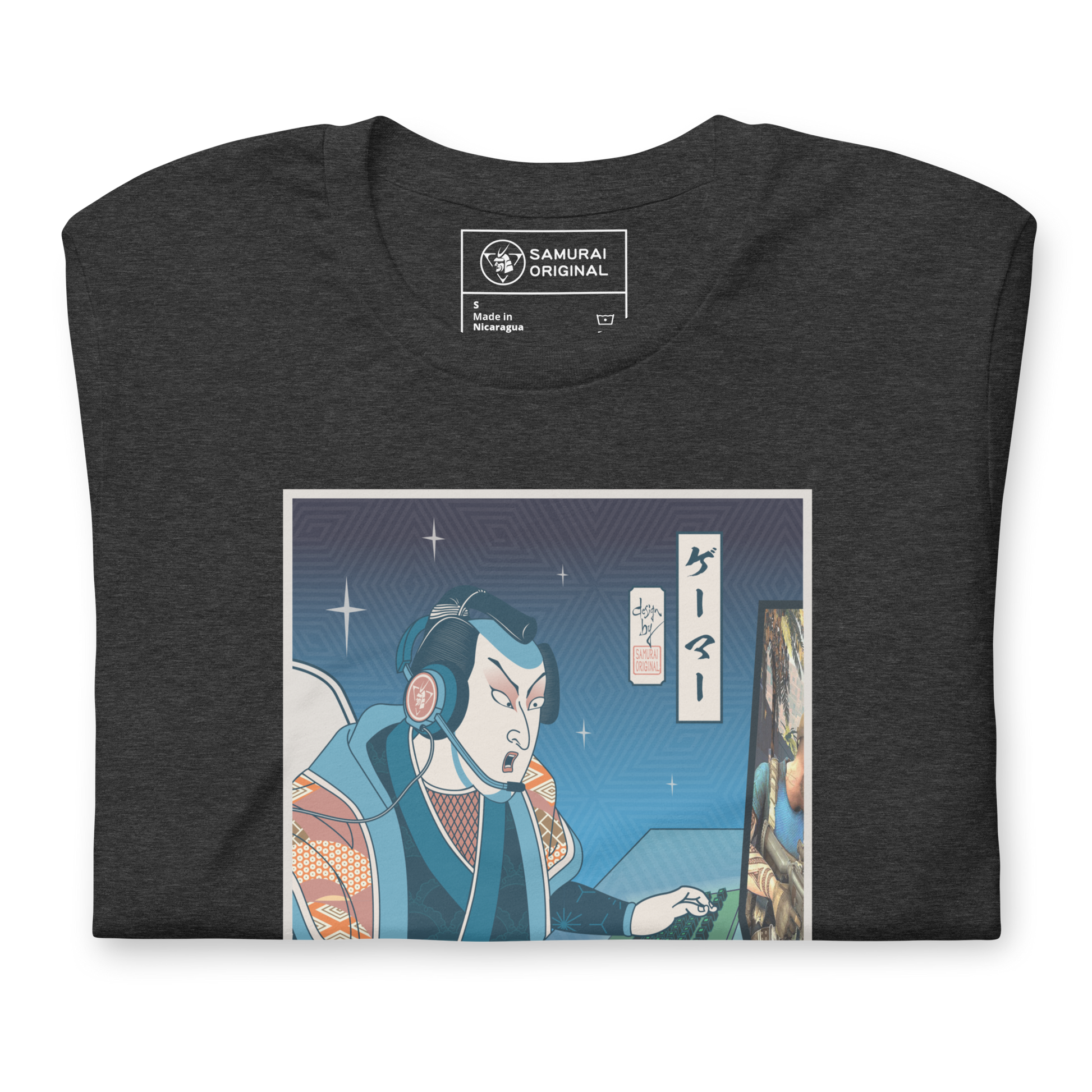 Samurai Gamer Streamer Ukiyo-e Unisex T-Shirt - Samurai Original