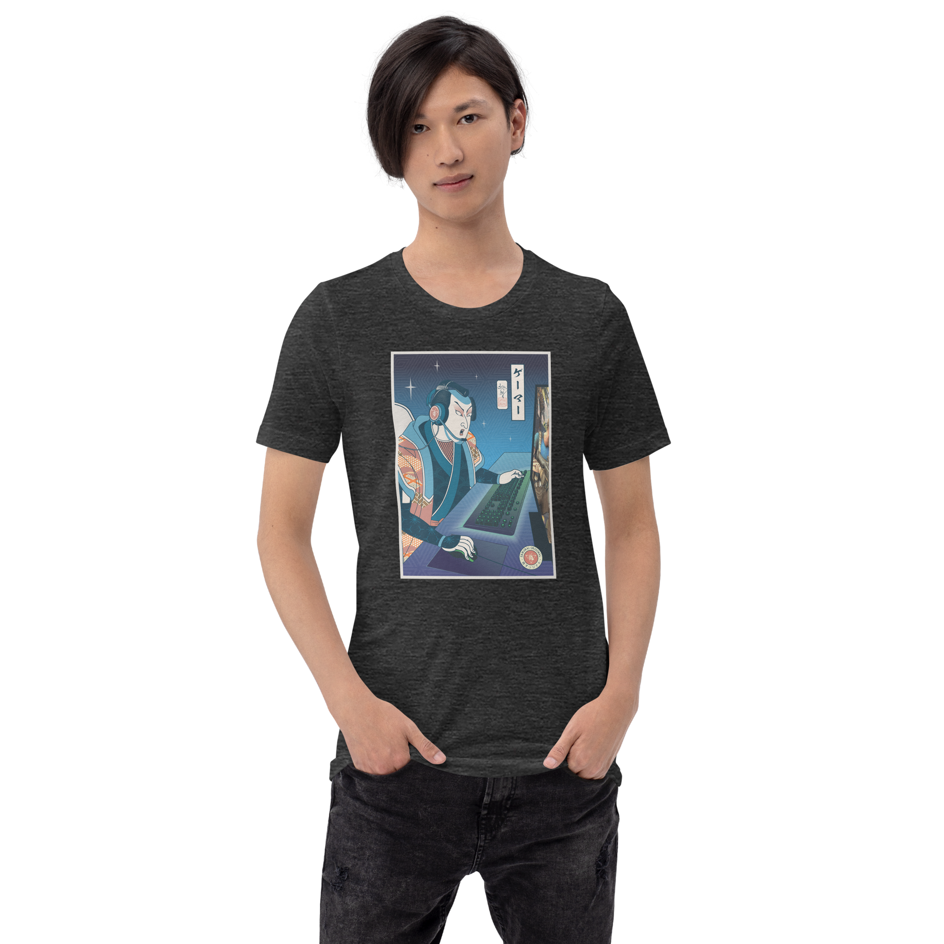 Samurai Gamer Streamer Ukiyo-e Unisex T-Shirt - Samurai Original