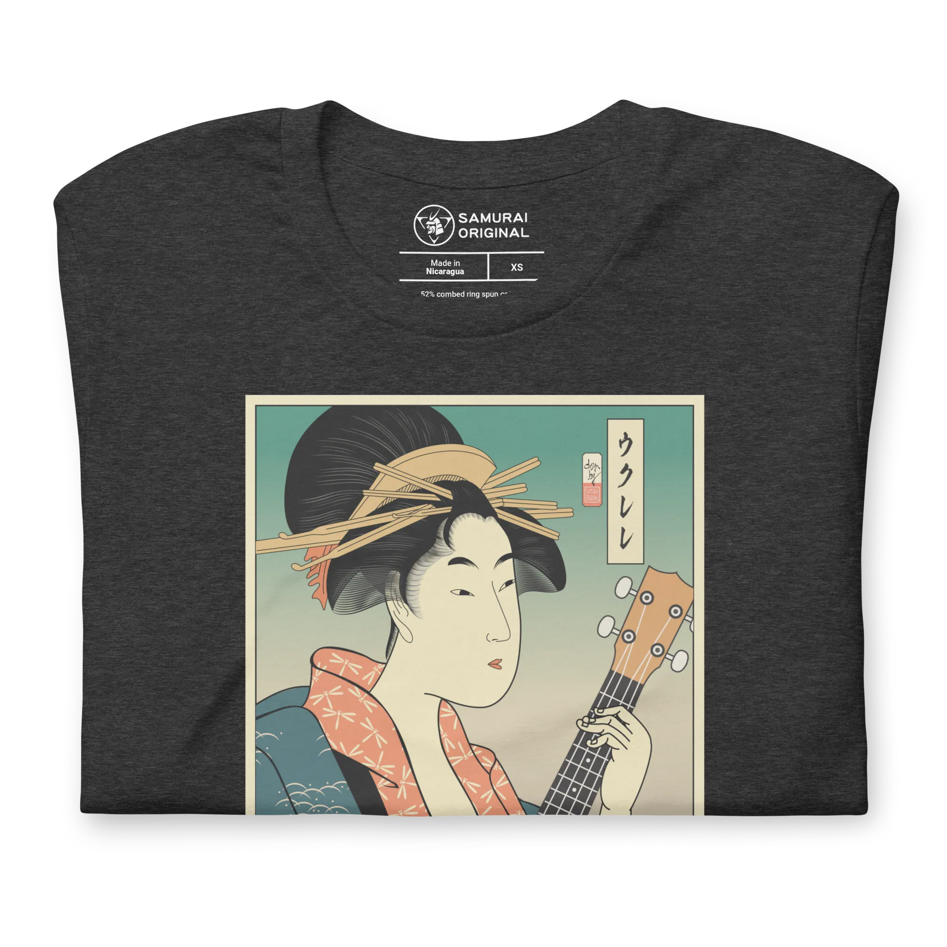 Geisha Ukulele Player String Instrument Japanese Ukiyo-e Unisex T-Shirt -