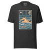 Samurai Swim Water Sport Ukiyo-e Unisex T-Shirt - Dark Grey Heather / S