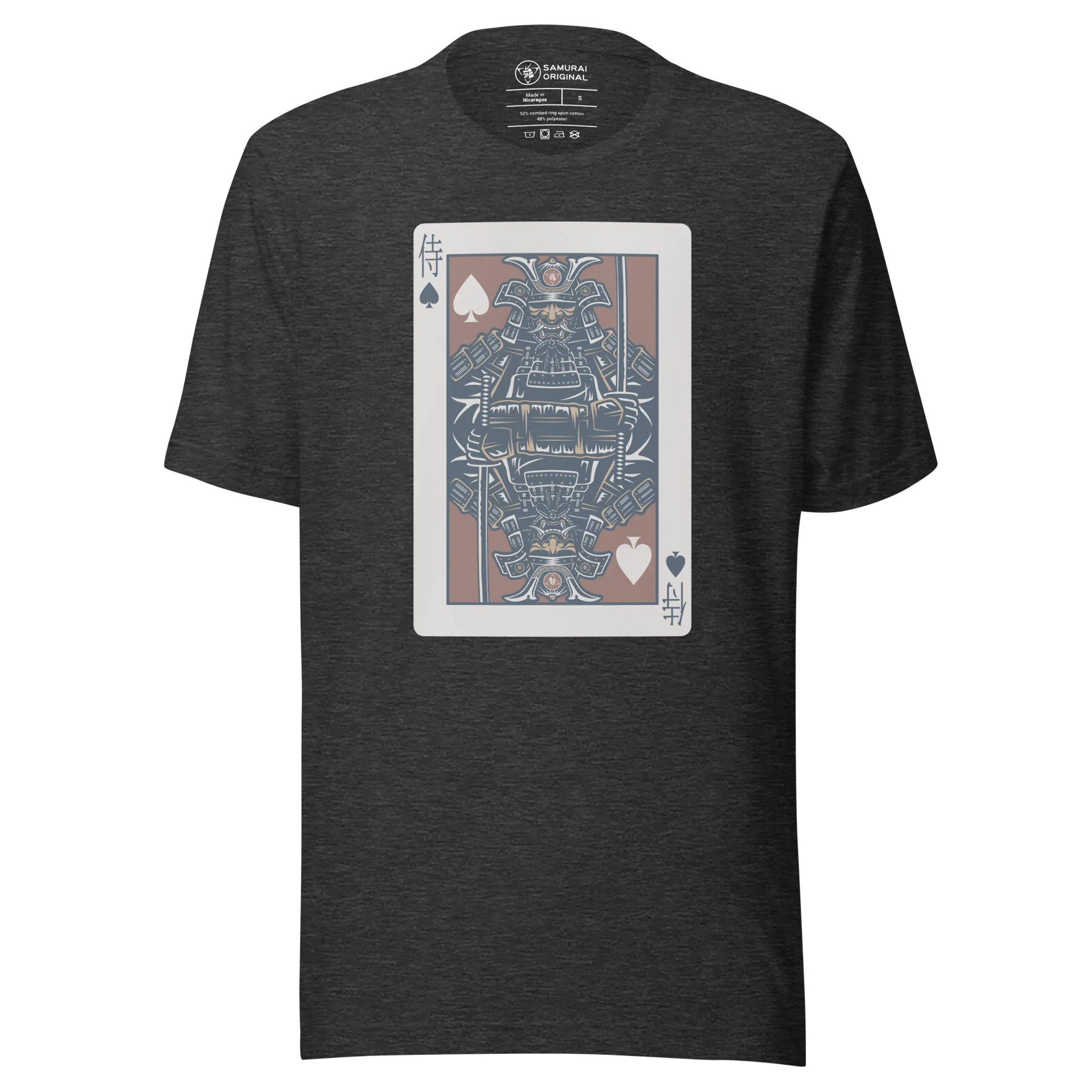 Card Samurai Japanese Unisex T-shirt - Dark Grey Heather / S