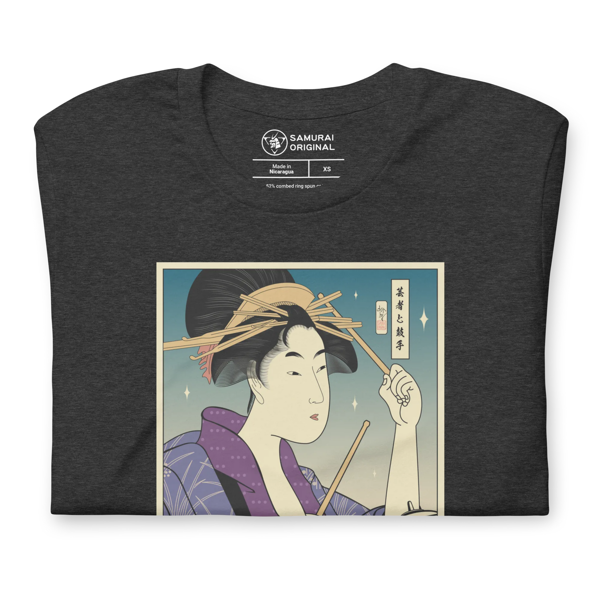 Geisha Drummer Percussion Music Japanese Ukiyo-e Unisex T-Shirt -