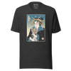 Geisha and Yorkshire Dog Japanese Ukiyo-e Unisex t-shirt - Dark Grey Heather / S