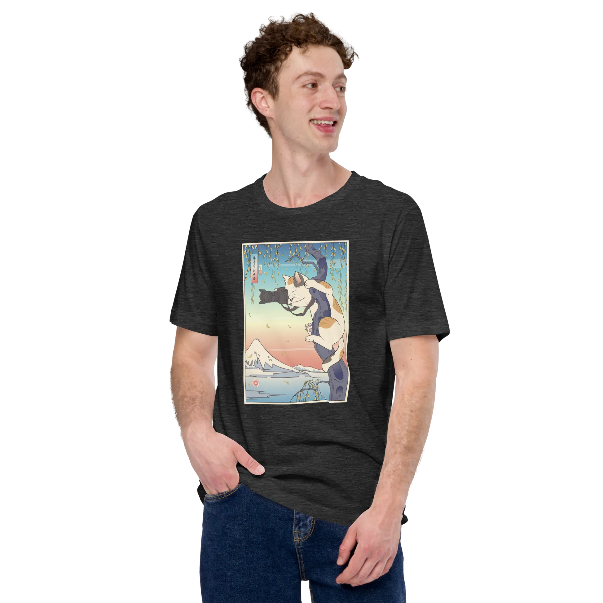 Cat Photographer Funny Japanese Ukiyo-e Unisex T-shirt -