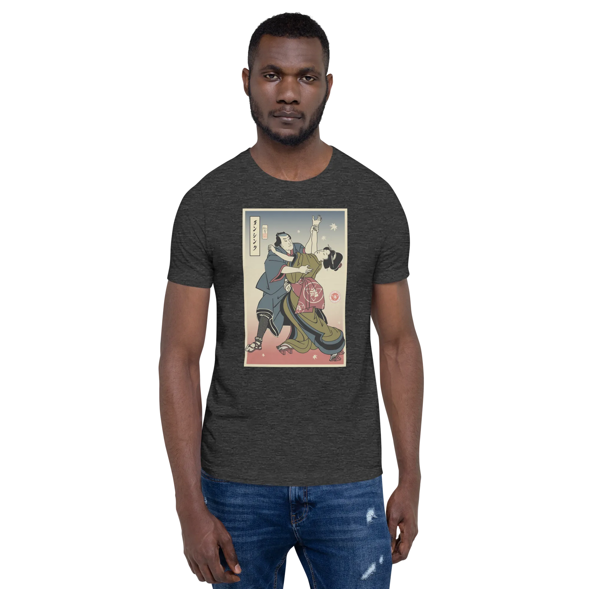 Samurai & Geisha Dancing Japanese Ukiyo-e Unisex T-Shirt - Samurai Original