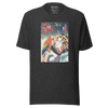 Geisha & Macaw Parrot Bird Japanese Ukiyo-e Unisex T-Shirt - Dark Grey Heather / S