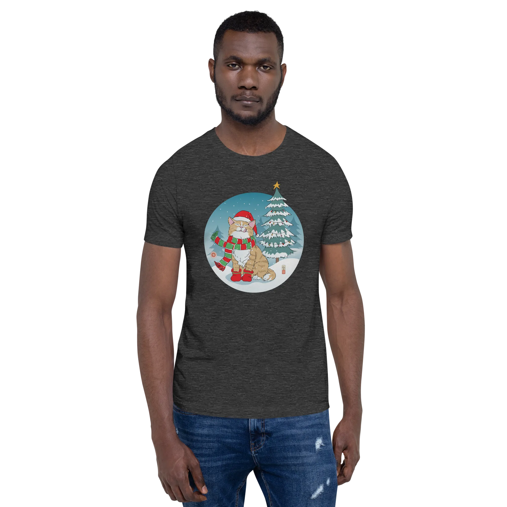 Cat Merry Christmas Japanese Ukiyo-e Unisex T-Shirt -