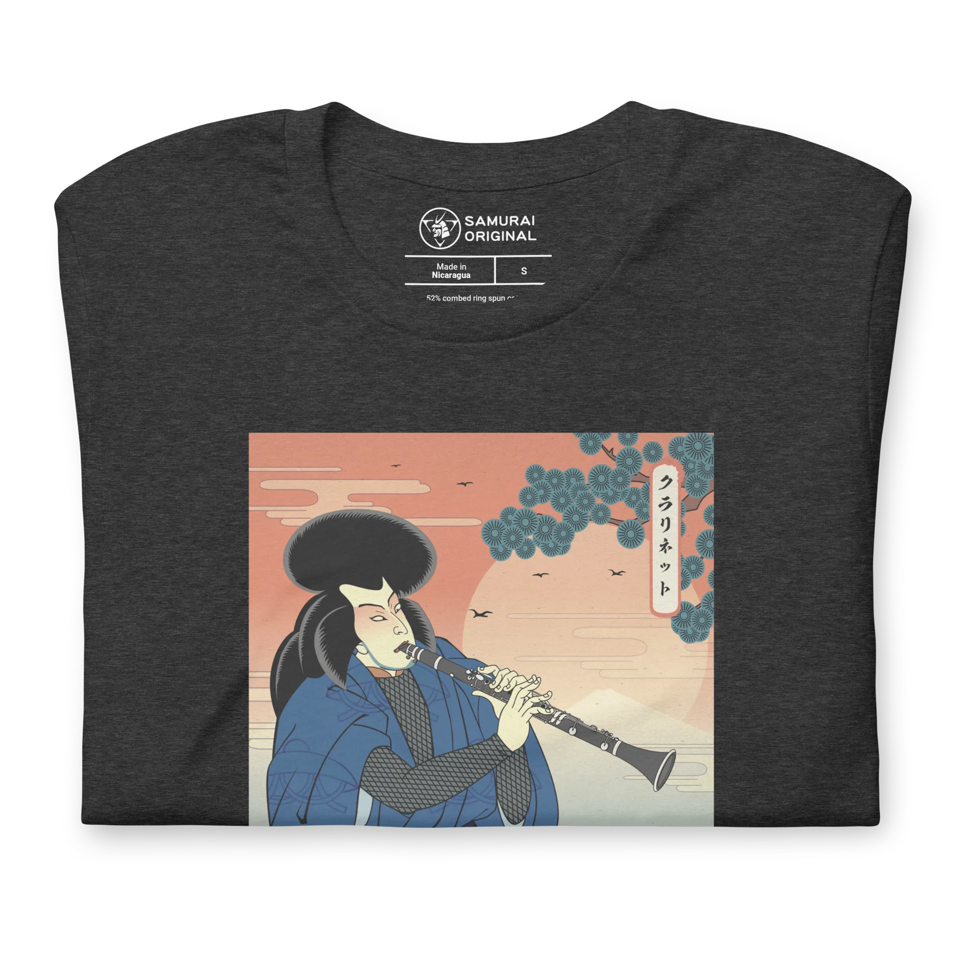 Samurai Clarinet Music Ukiyo-e Unisex T-Shirt - Samurai Original