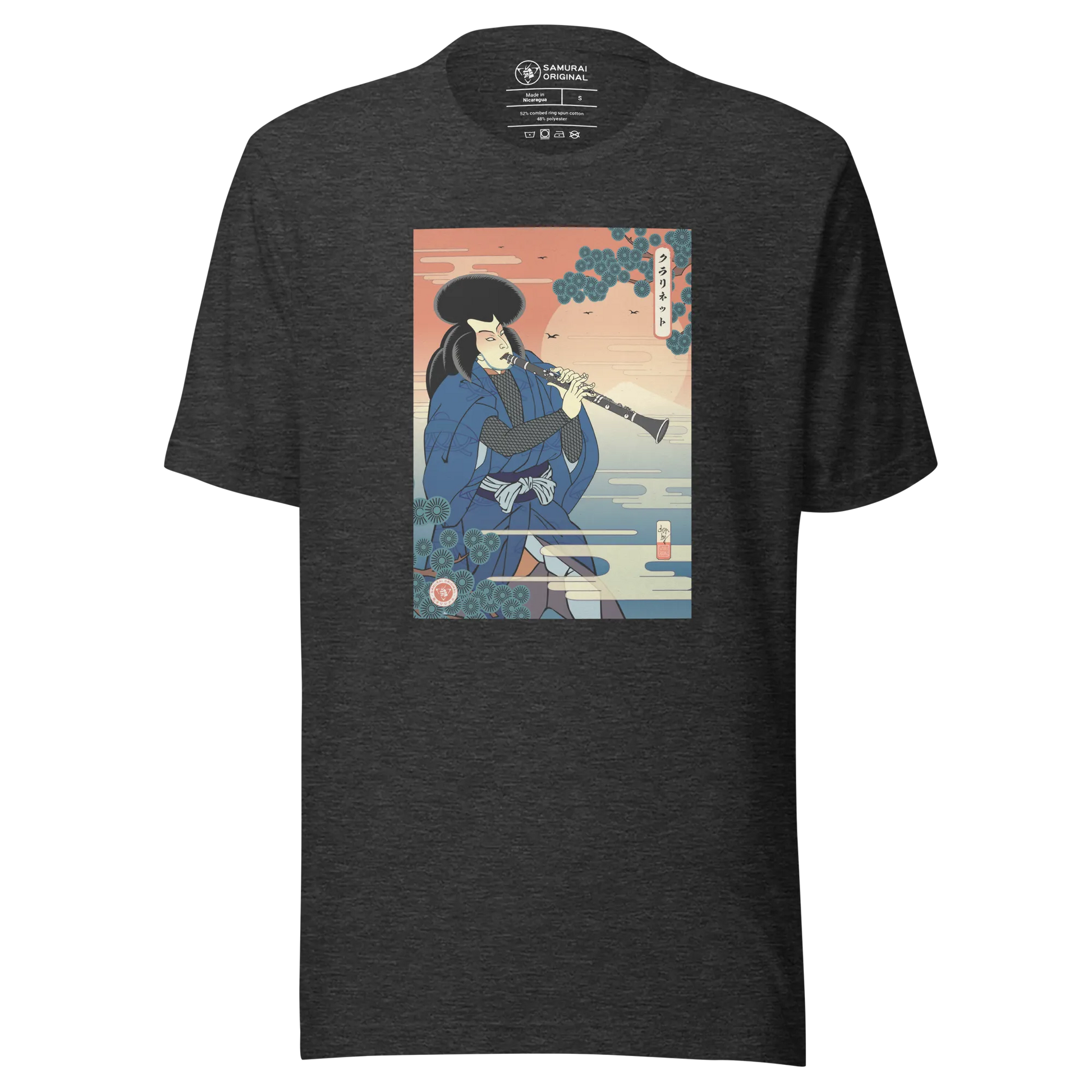 Samurai Clarinet Music Ukiyo-e Unisex T-Shirt - Samurai Original