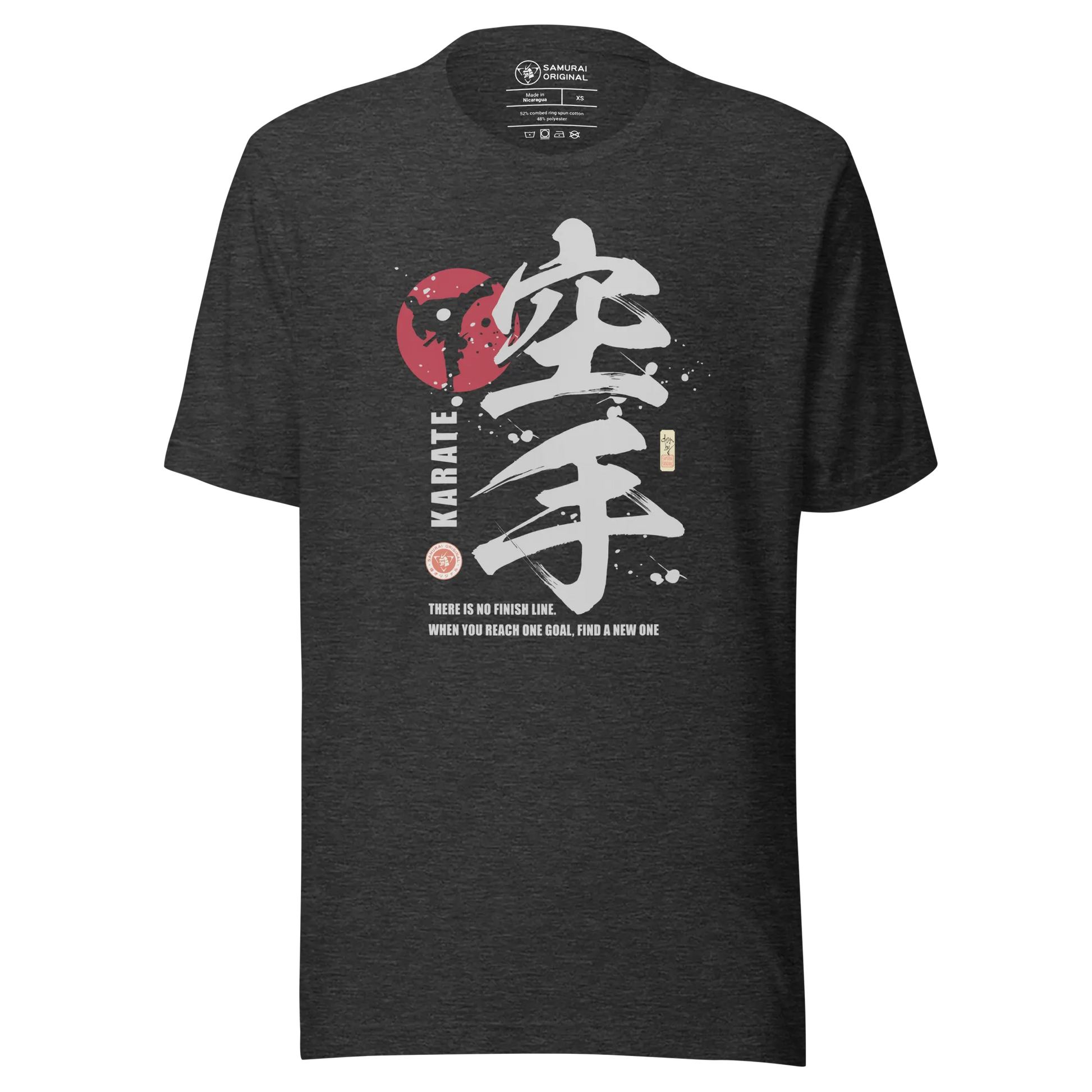 Karate Martial Quote Japanese Kanji Calligraphy Unisex T-Shirt - Dark Grey Heather / S