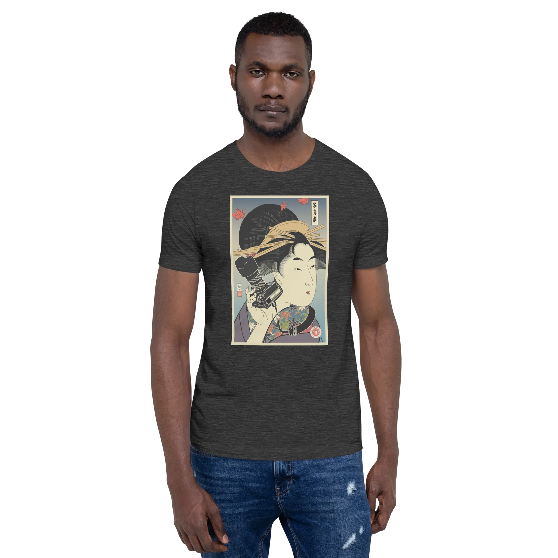 Geisha Photographer Camera Japanese Ukiyo-e Unisex T-Shirt -