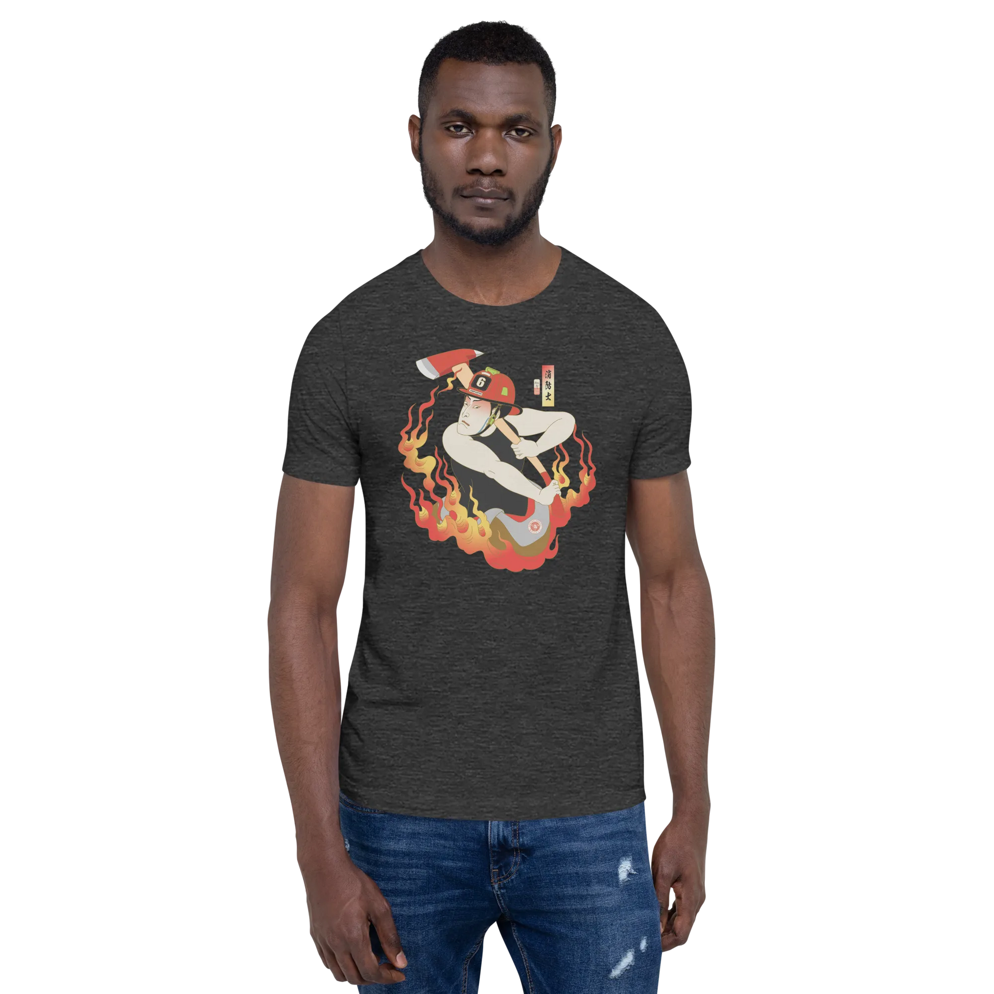 Samurai Firefighter Fireman Ukiyo-e Unisex T-shirt - Samurai Original