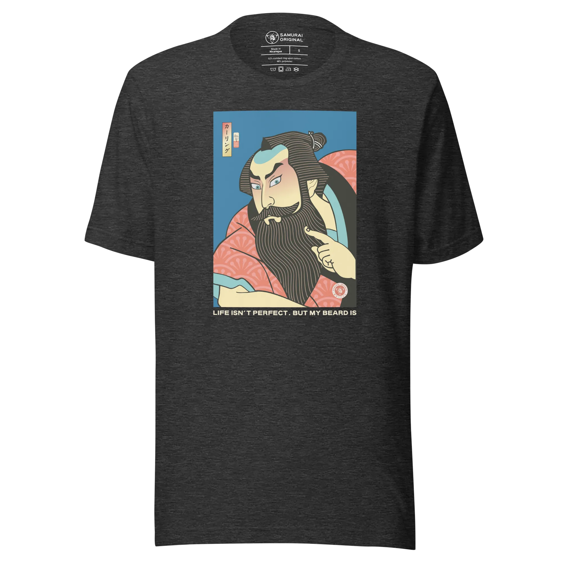 Samurai & Beard Japanese Ukiyo-e Unisex T-Shirt - Samurai Original