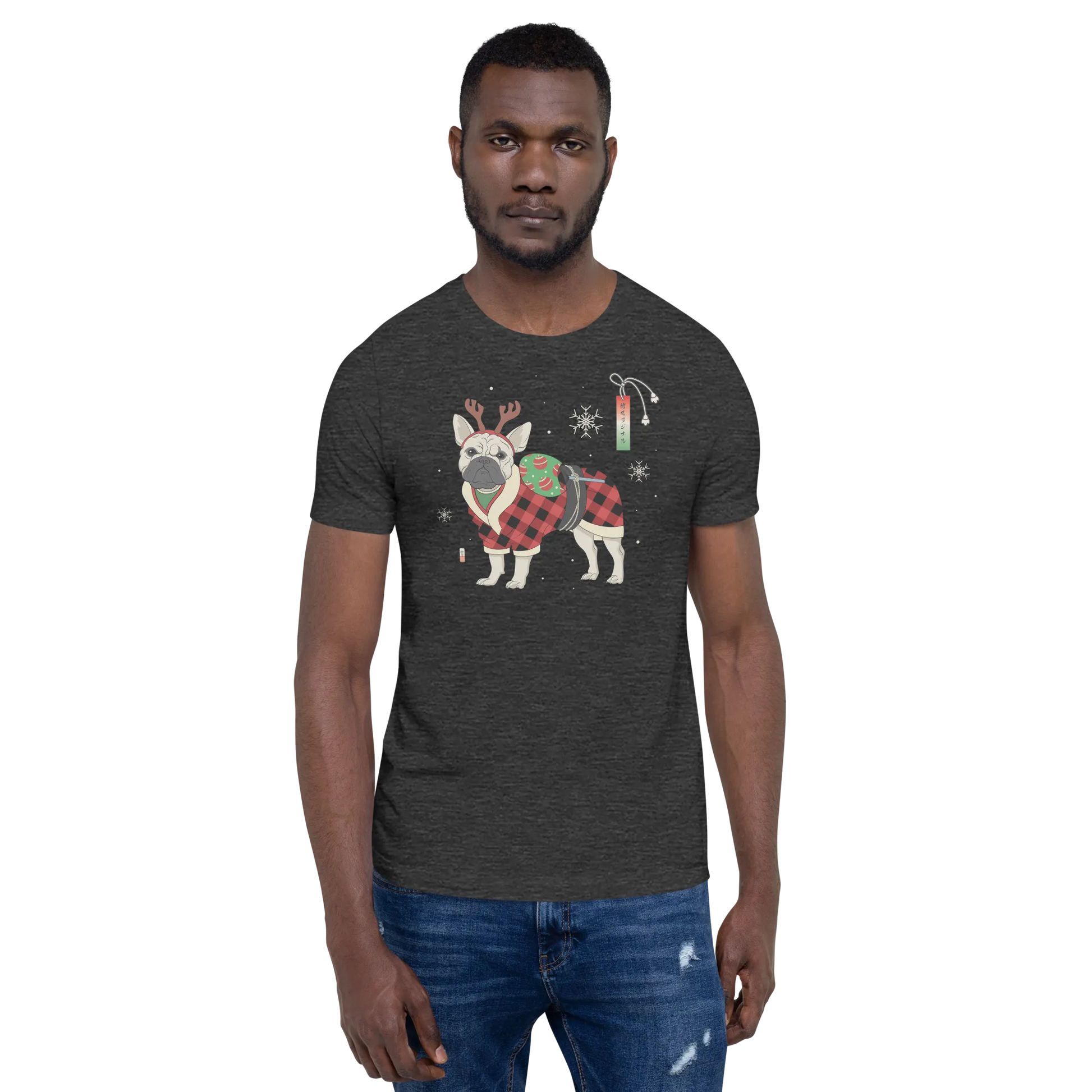 French Bulldog Funny Christmas Japanese Ukiyo-e Unisex T-shirt -