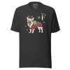 French Bulldog Funny Christmas Japanese Ukiyo-e Unisex T-shirt - Dark Grey Heather / S