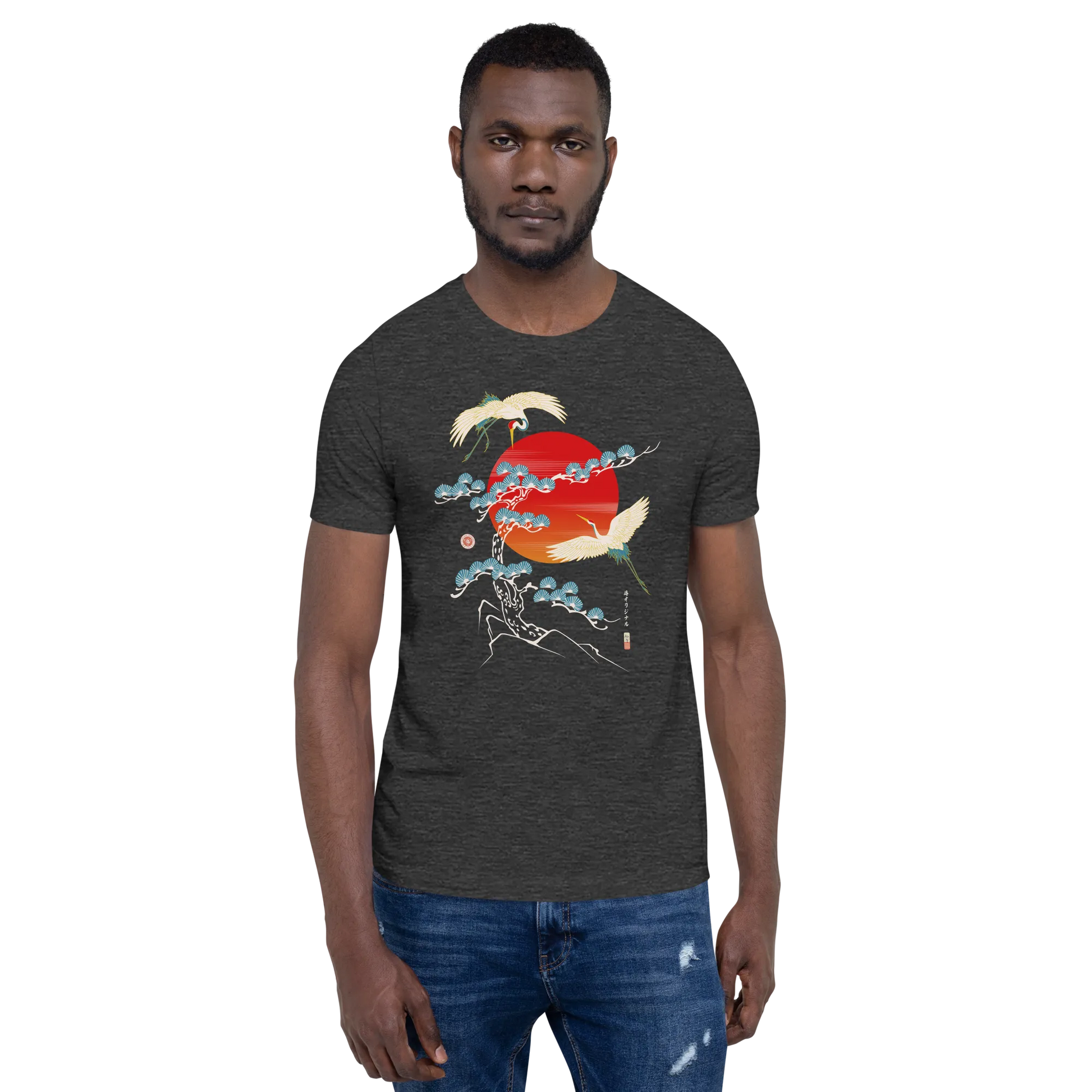 Crane Bird Japanese Ukiyo-e Unisex T-shirt -