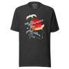 Crane Bird Japanese Ukiyo-e Unisex T-shirt - Dark Grey Heather / S