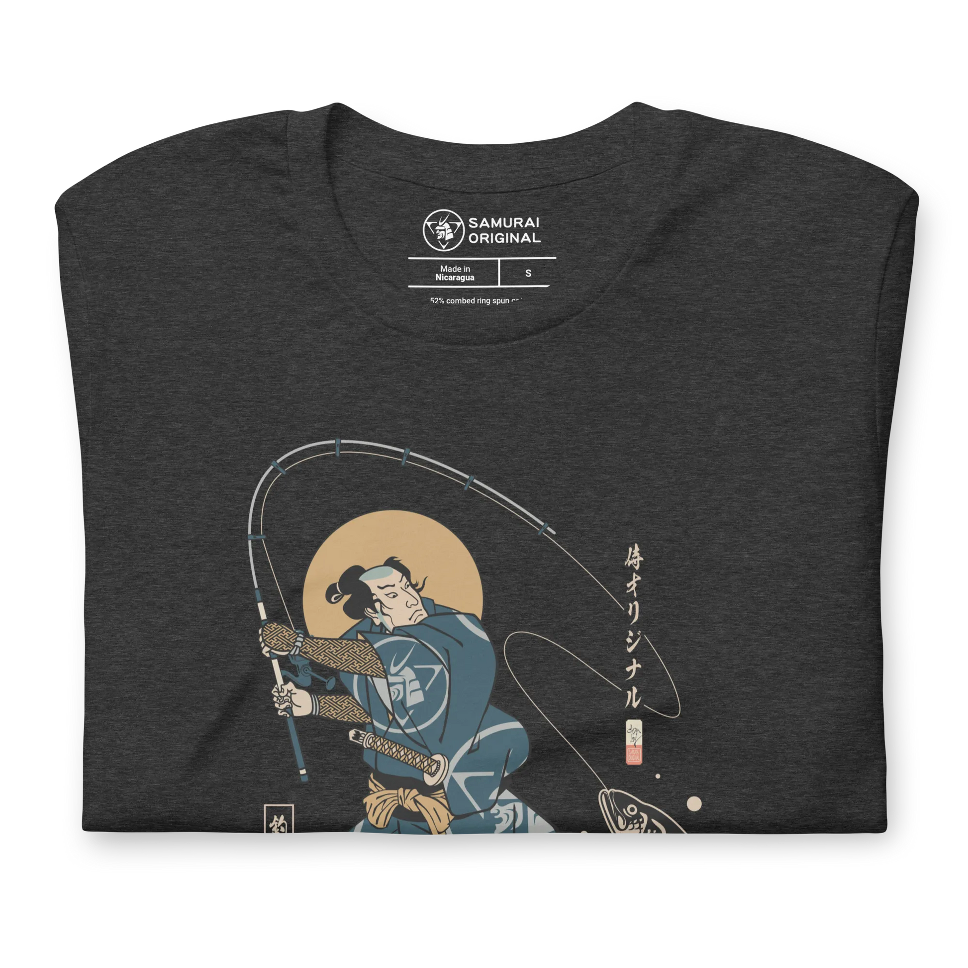 Samurai Fishing 4 Ukiyo-e Unisex T-Shirt - Samurai Original