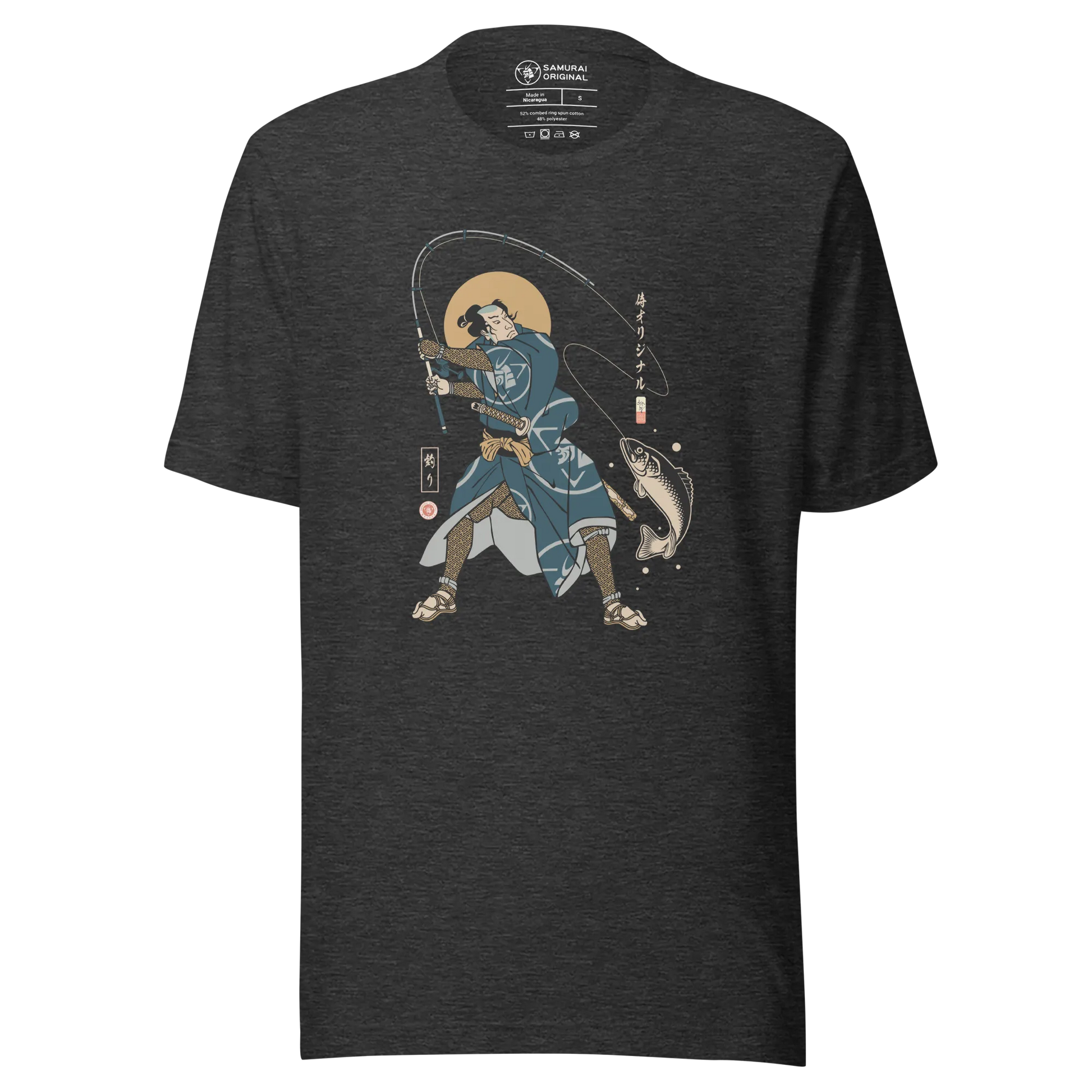 Samurai Fishing 4 Ukiyo-e Unisex T-Shirt - Samurai Original