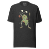 Halloween Samurai Skeleton Juggling Japanese Ukiyo-e Unisex T-shirt - Dark Grey Heather / S