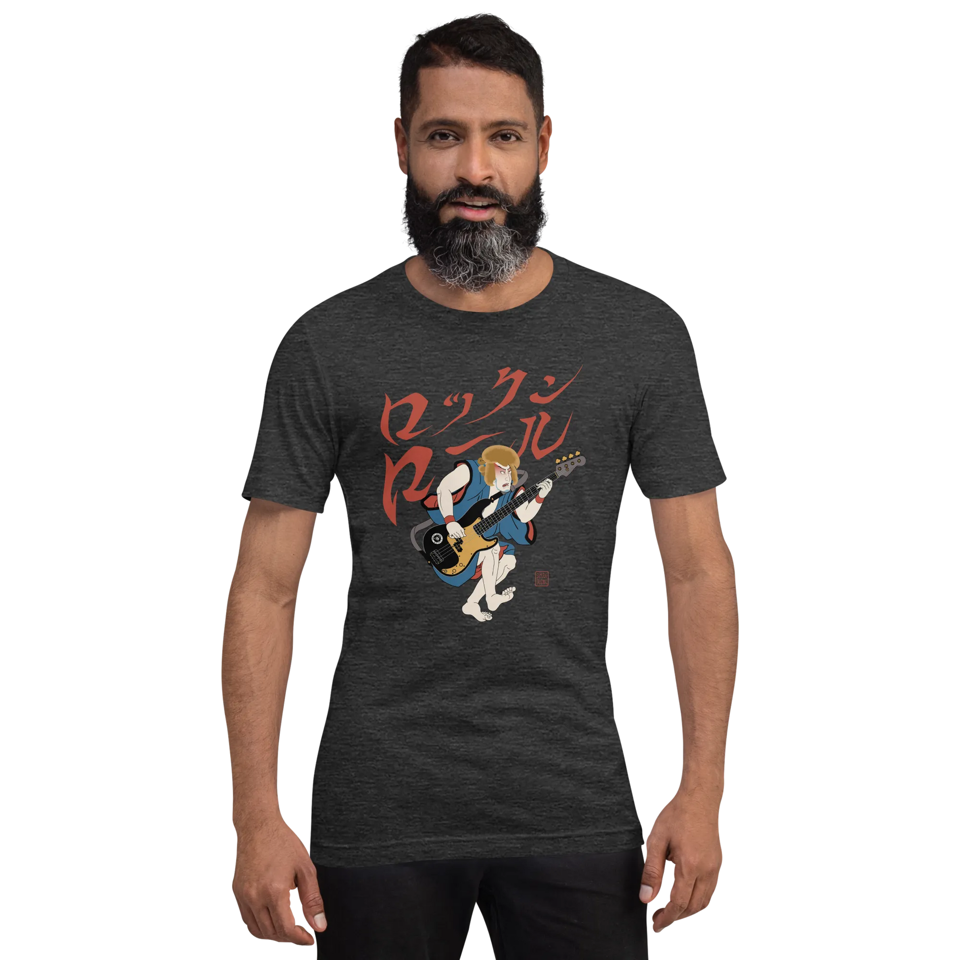 Bassist Samurai Japanese Ukiyo-e Unisex T-shirt 11 -