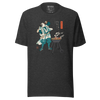 Samurai Beer and BBQ Japanese Ukiyo-e Unisex T-shirt - Dark Grey Heather / S