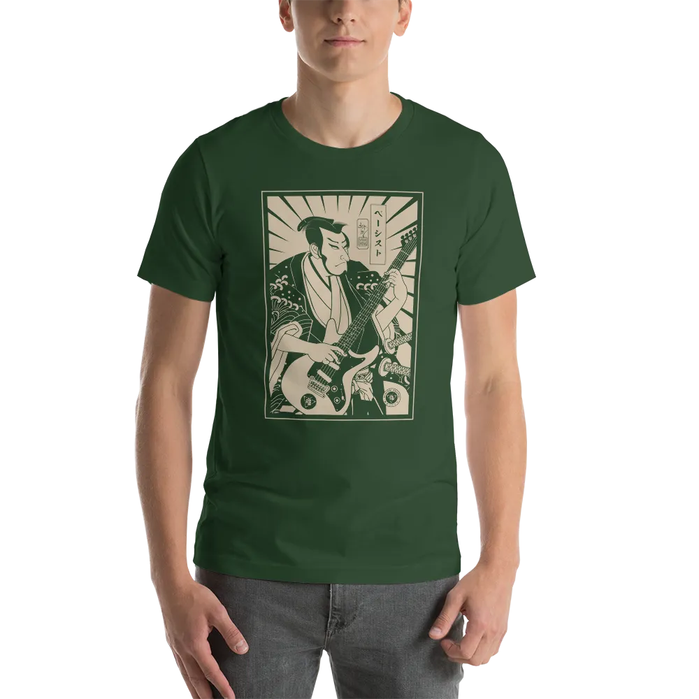 Samurai Bassist Player 2 Music Ukiyo-e Unisex T-Shirt - Samurai Original