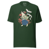 Cat Samurai Funny Japanese Ukiyo-e Unisex T-shirt 4 - Forest / S