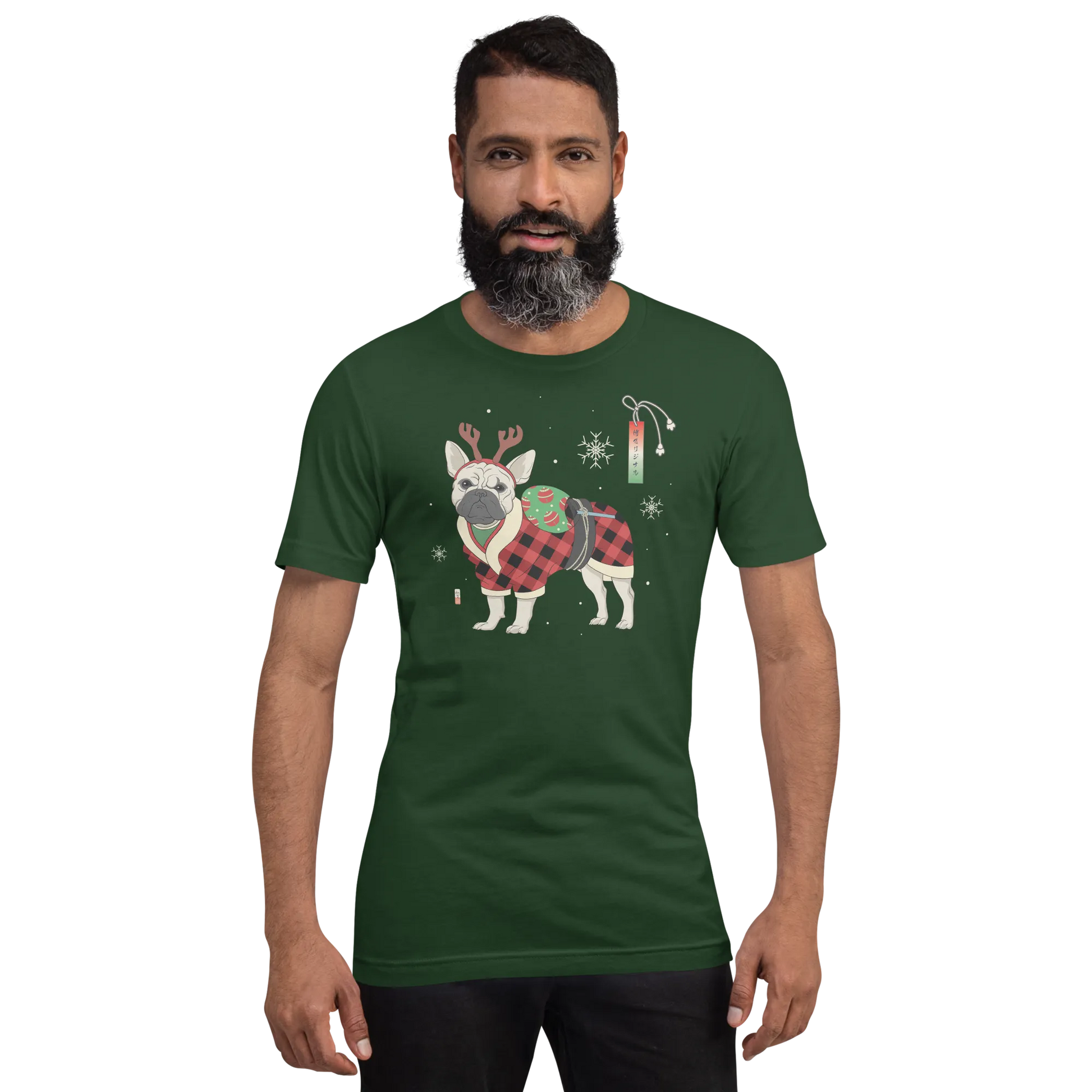 French Bulldog Funny Christmas Japanese Ukiyo-e Unisex T-shirt -