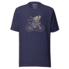 Samurai Bicycle Race Sport Ukiyo-e Unisex T-Shirt - Heather Midnight Navy / XS