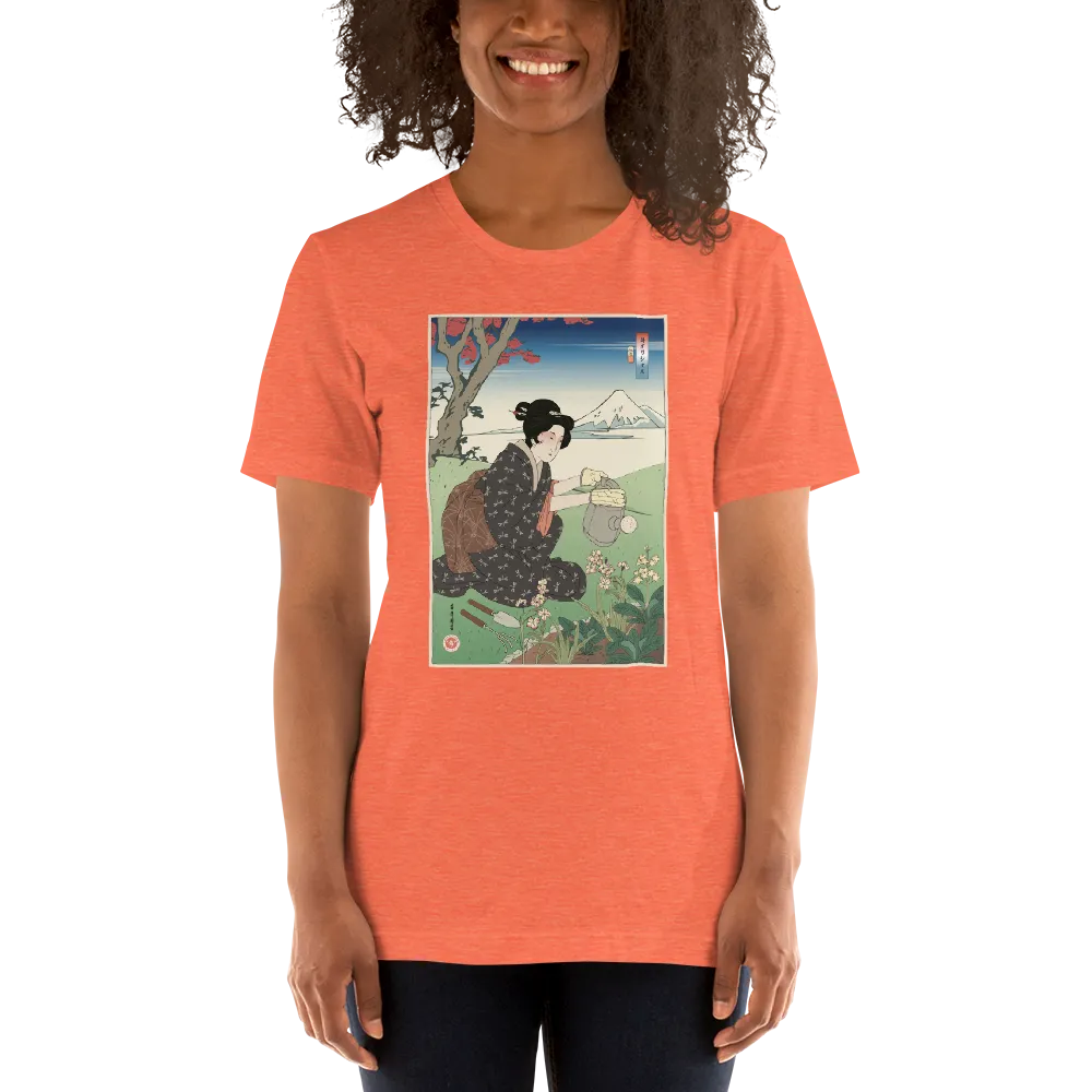 Geisha Gardening Japanese Ukiyo-e Unisex T-shirt -