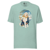 Golden Doodle Dog Funny Japanese Ukiyo-e Unisex T-shirt 2 - Heather Prism Dusty Blue / S