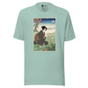 Geisha Gardening Japanese Ukiyo-e Unisex T-shirt - Heather Prism Dusty Blue / S